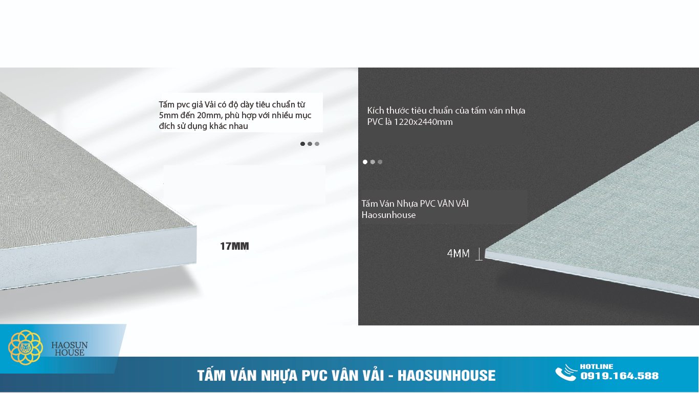 Kích Thước tấm PVC Vân Vải