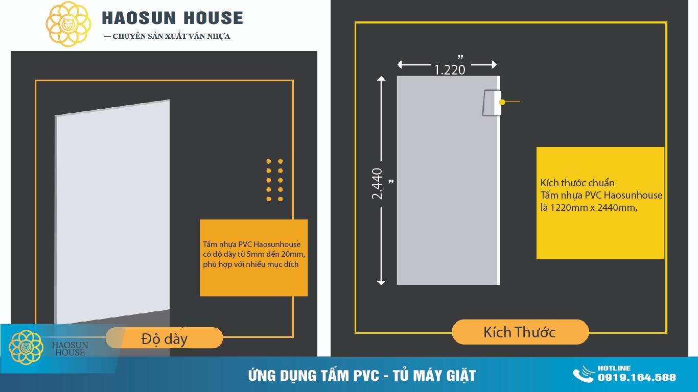 Tấm Nhựa PVC haosunhouse tiêu chuẩn