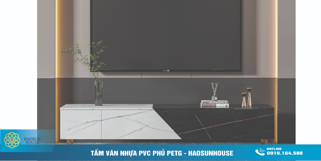 Tấm PVC phủ màng Petg ứng dụng haosunhouse