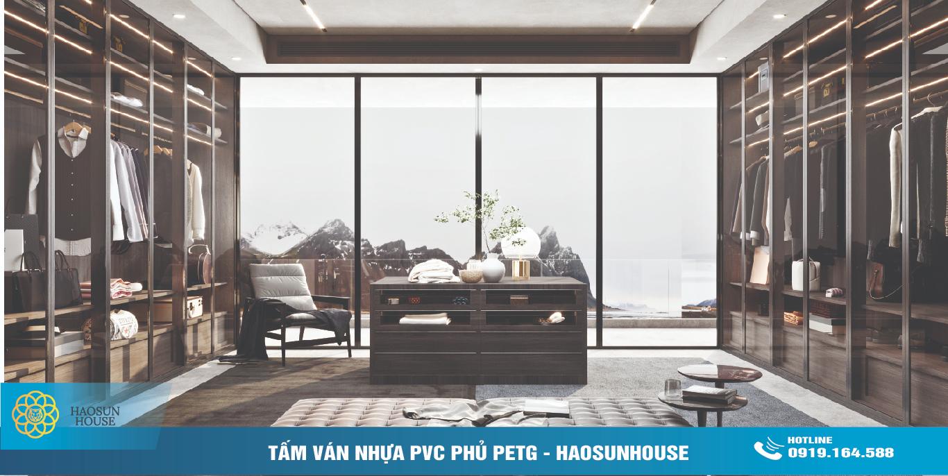 Tấm PVC phủ màng Petg ứng dụng haosunhouse