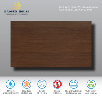 Tấm Nhựa PVC Vân gỗ HS001 Haosunhouse