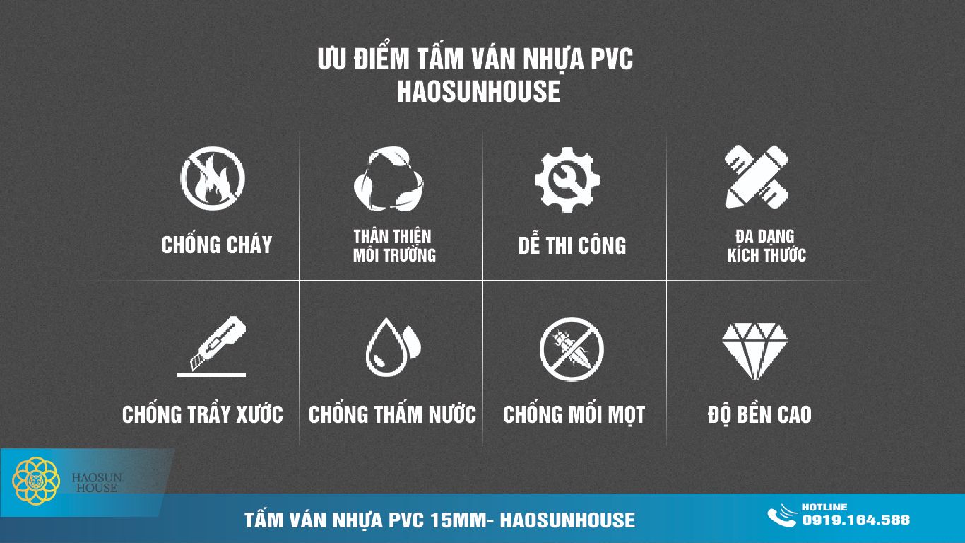 Ván Nhựa PVC 15mm Haosunhouse