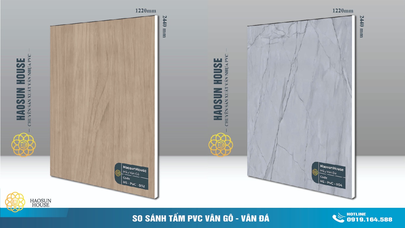 so sanh pvc vân đá và vân gỗ