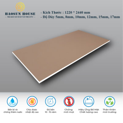 Tấm Nhựa PVC Đơn Sắc HS015 Haosunhouse