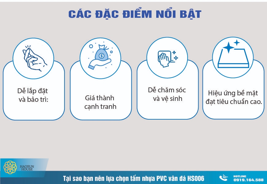 Tấm Nhựa PVC Vân Đá HS006 Haosunhouse