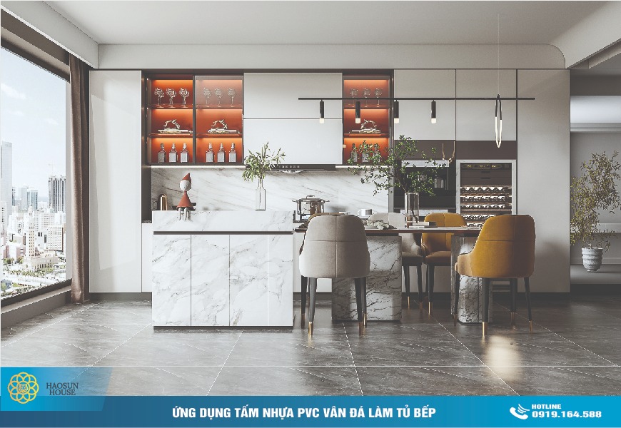 Tấm Nhựa PVC Vân Đá HS008 Haosunhouse