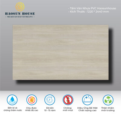 Tấm Nhựa PVC Vân Gỗ HS004 Haosunhouse