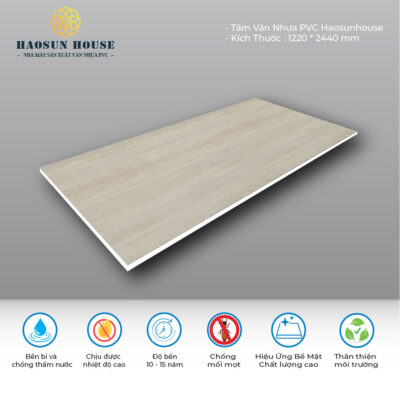Tấm Nhựa PVC Vân Gỗ HS004 Haosunhouse
