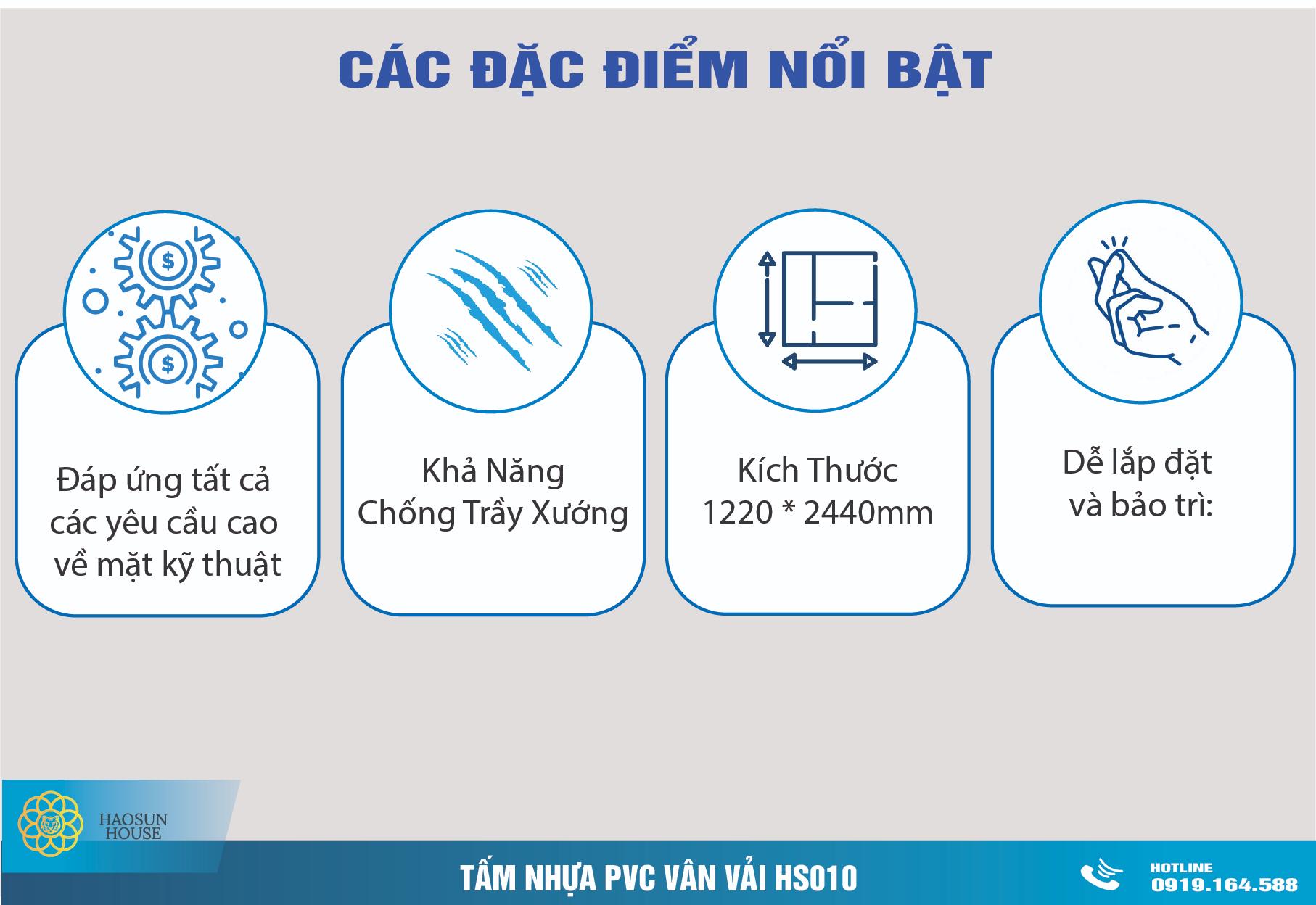 Tấm Nhựa PVC Vân Vải HS010