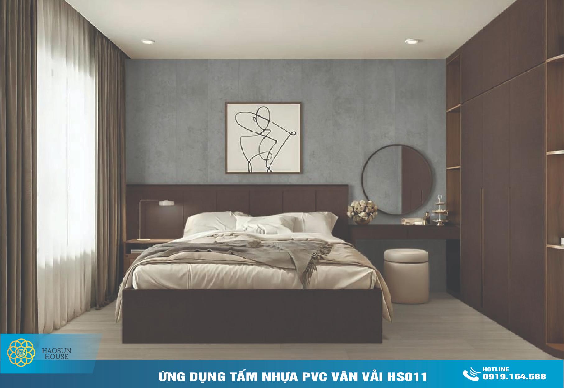 Ứng dụng Tấm Nhựa PVC Vân Vải HS011