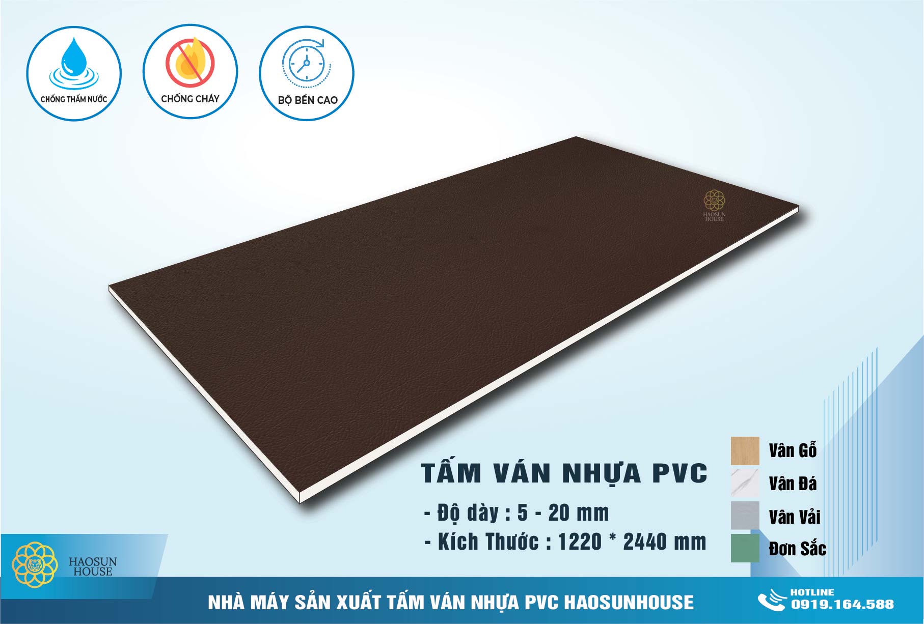 Tấm Nhựa PVC Vân Vải HS011 Haosunhouse