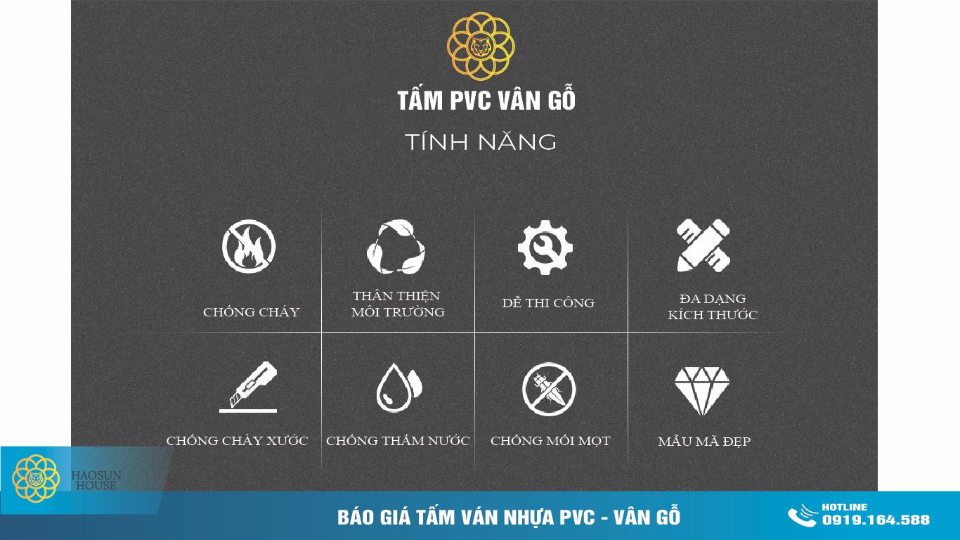 Tinh năng tấm ván pvc vân gỗ haosunhouse