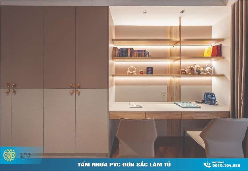 Ứng dụng Tấm Nhựa PVC Đơn Sắc HS015 Haosunhouse