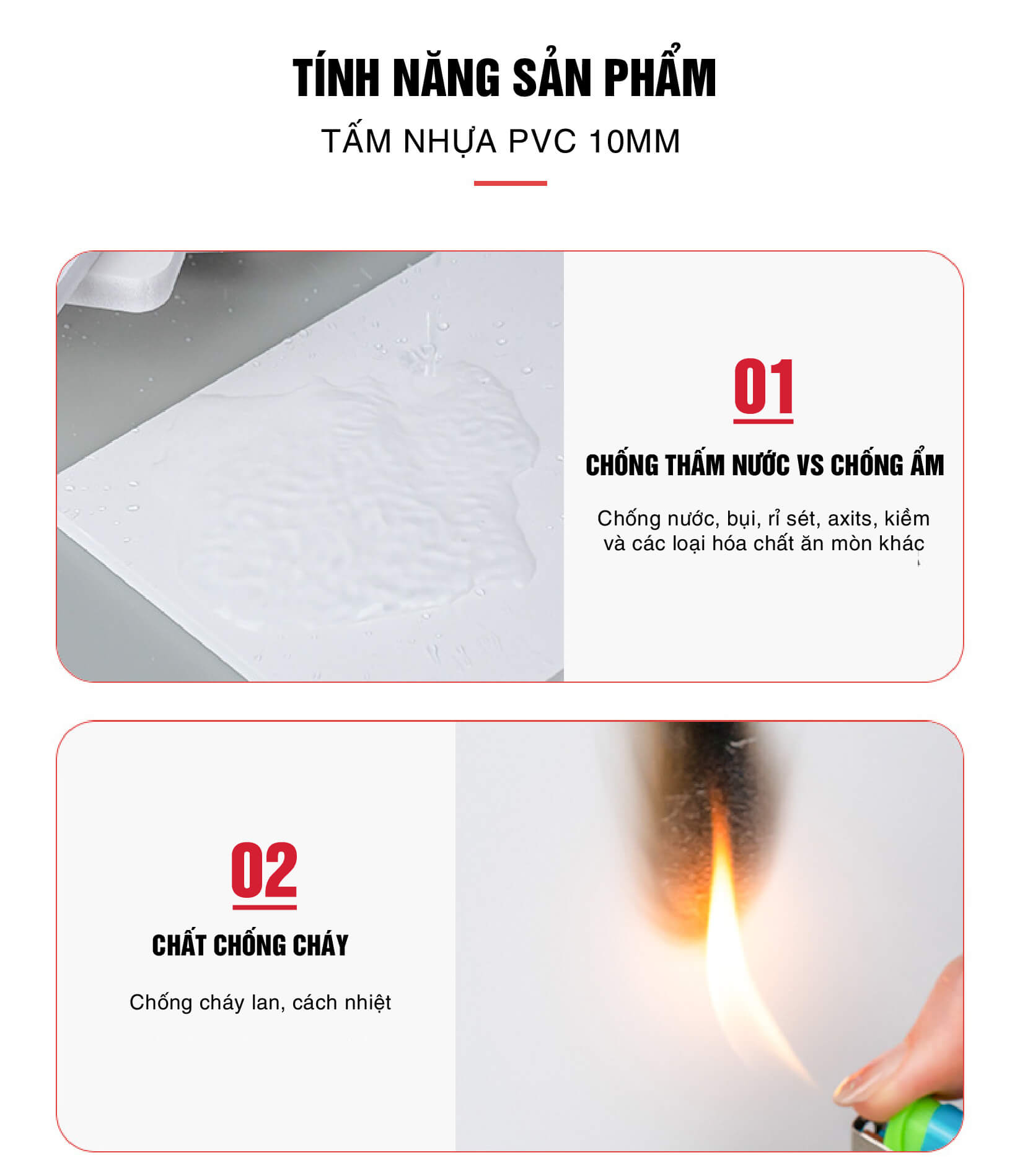 Ưu điểm tấm nhựa pvc 10mm