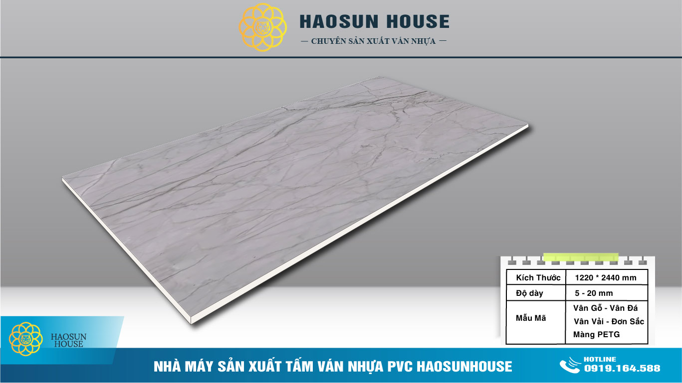 Tấm Ván Nhựa PVC Vân Đá 10mm và 17mm