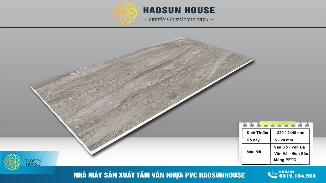 Tấm Ván Nhựa PVC Vân Đá 10mm và 17mm
