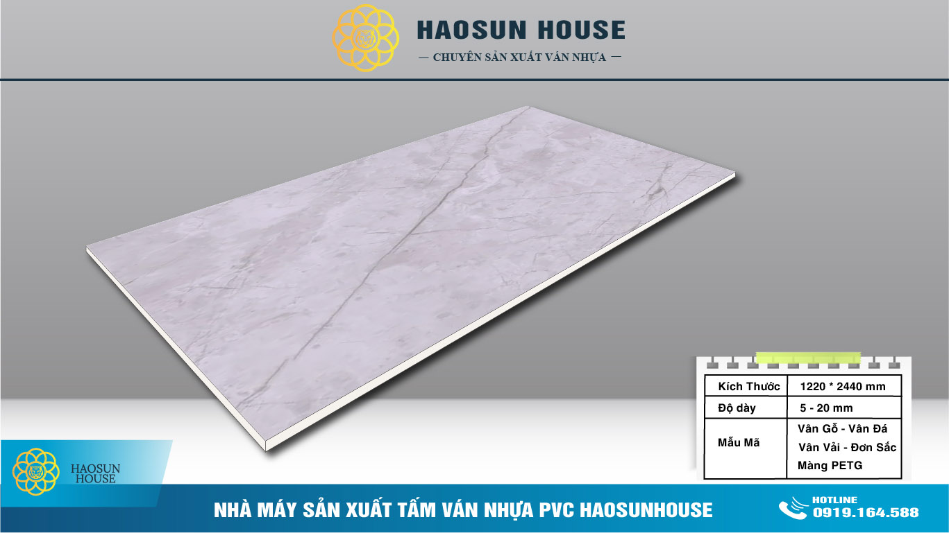 Tấm Nhựa PVC Vân Đá Haosunhouse