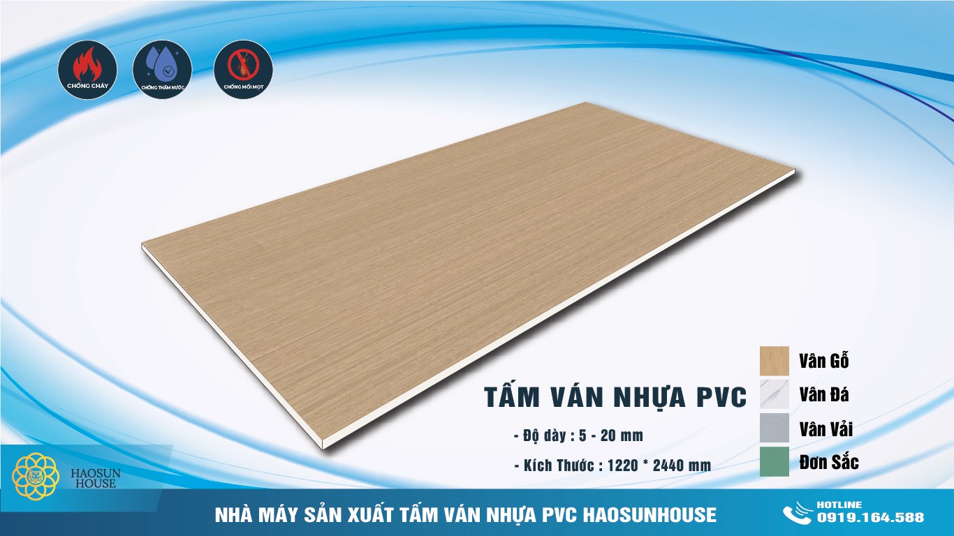 Tấm Nhựa PVC Giả gỗ Haosunhouse
