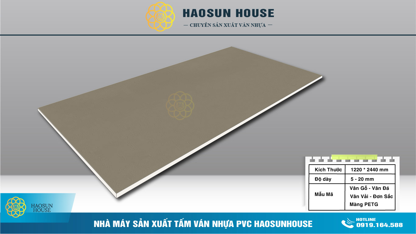 Tấm Ván Nhựa PVC vân vải10mm vs 17mm