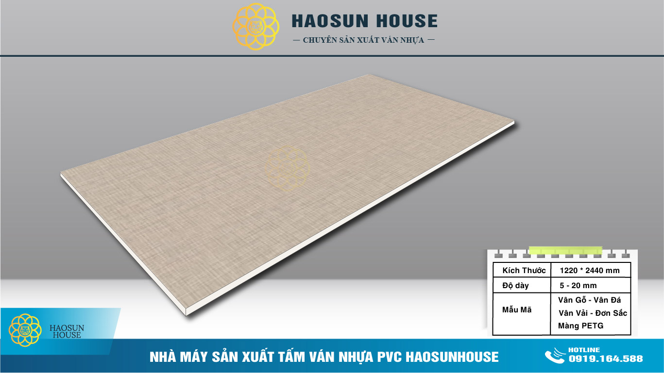 Tấm Ván Nhựa PVC vân vải
