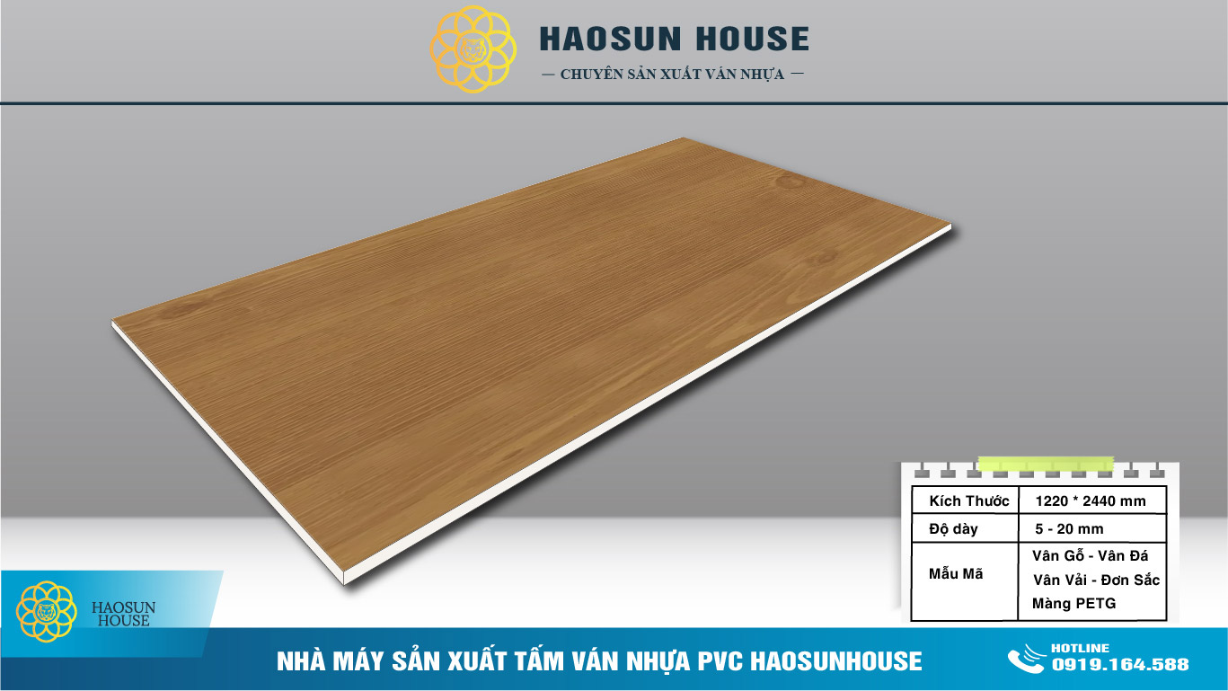 Tấm Ván Nhựa PVC Giả Gỗ Haosuhouse