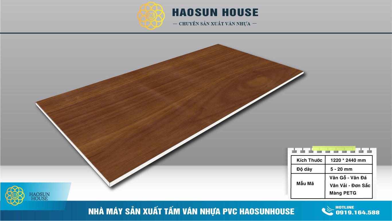 Tấm Ván nhựa pvc giả gỗ haosunhouse