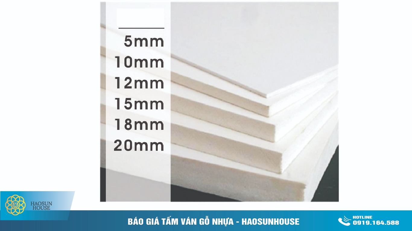 Kích Thước tấm Ván gỗ nhựa pvc nhà máy sản xuất haosunhouse