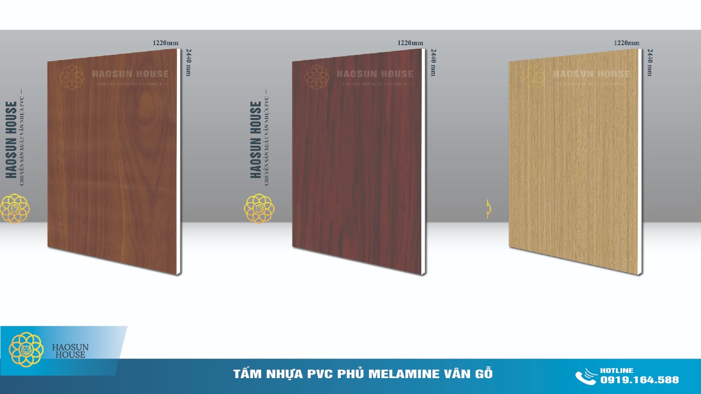 Mẫu Mã Tấm ván Nhựa PVC phủ Melamine vân gỗ