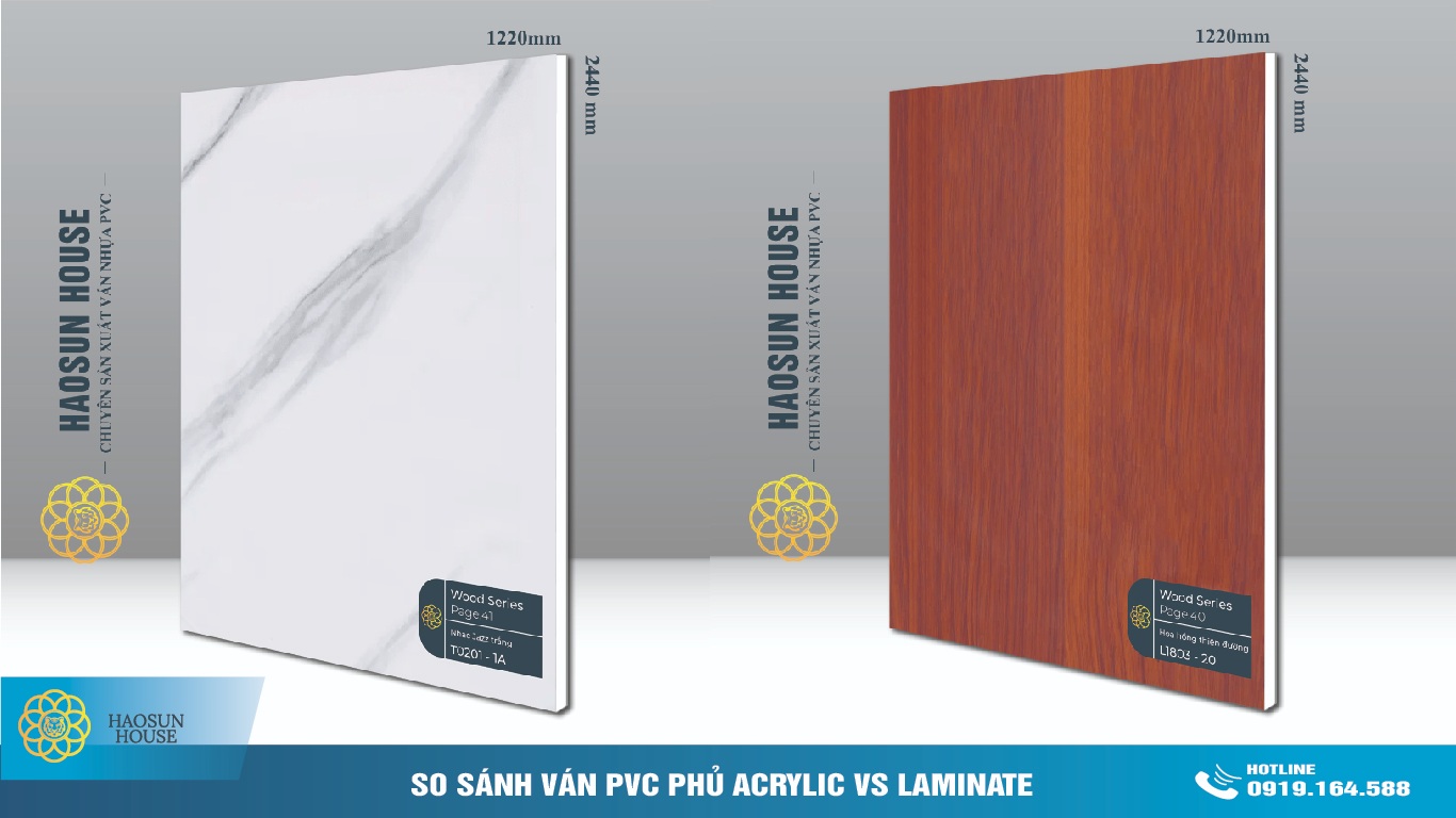 Mẫu mã tấm ván nhựa pvc nhà máy sản xuất haosunhosue