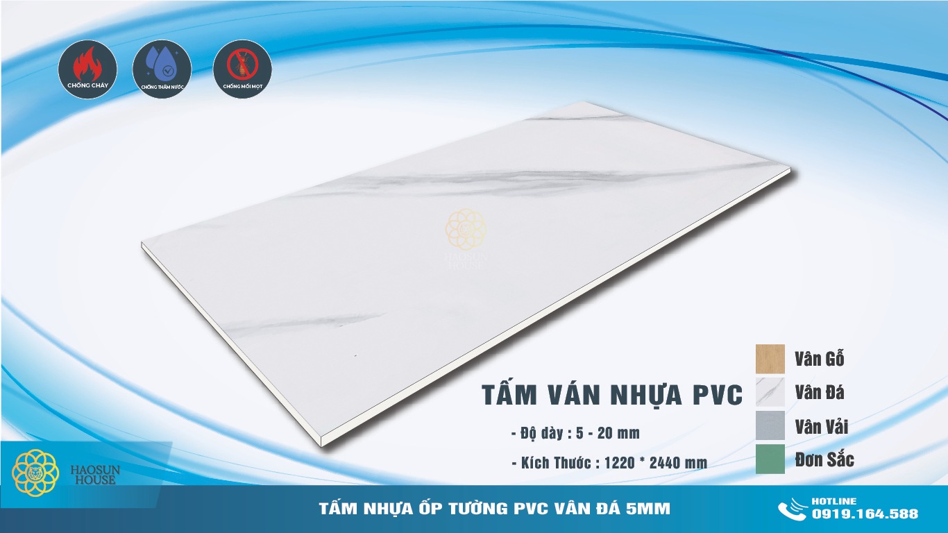 Tấm Nhựa ốp tường PVC Vân Đá 5mm
