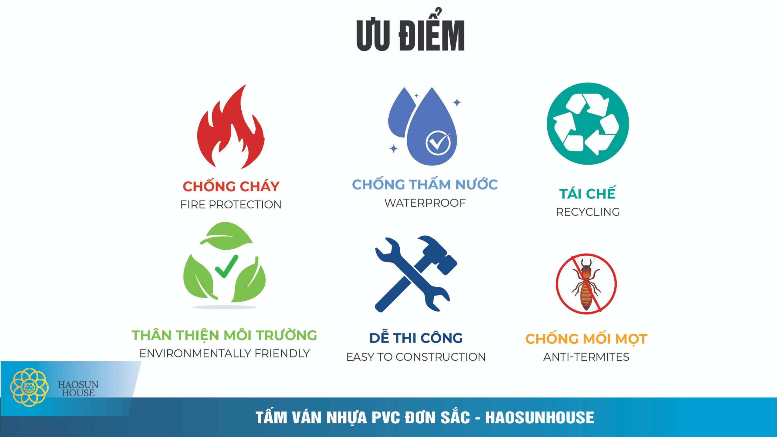 Tấm Nhựa PVC Đơn sắc haosunhouse