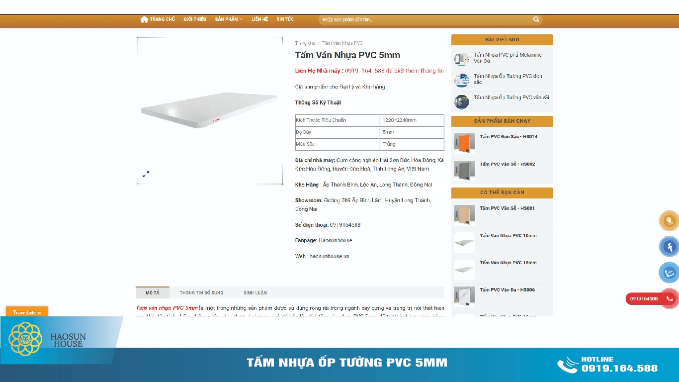 Tấm Nhựa PVC ốp tường 5mm
