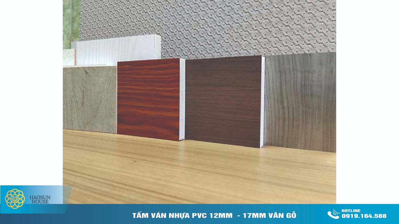 Tấm Ván Nhựa PVC 12mm 17mm Vân Gỗ