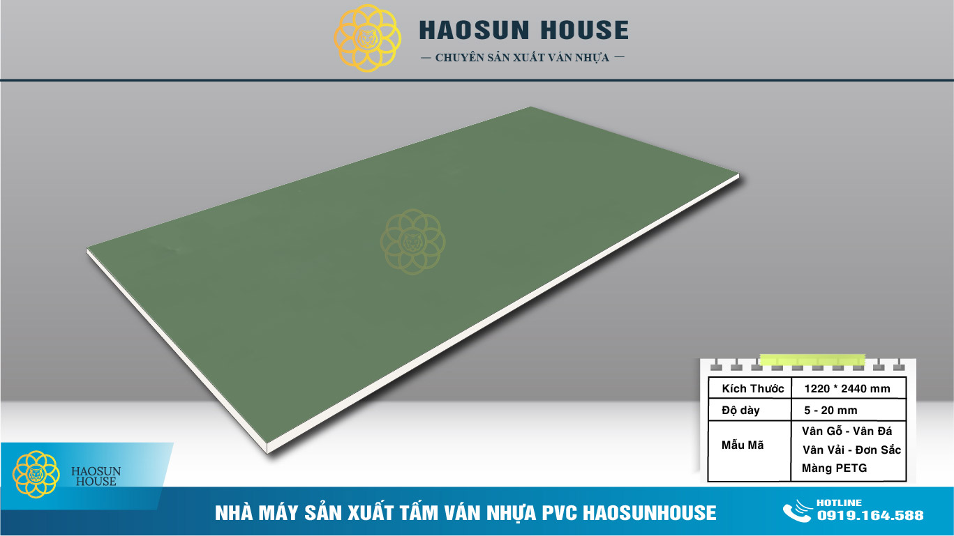 Tấm Ván Nhựa PVC 5mm và 10 mm đơn sắc haosunhouse