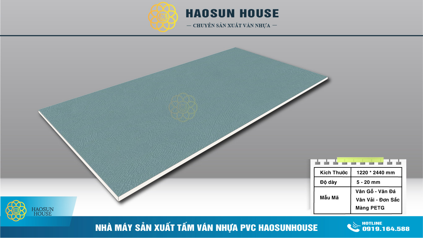 Tấm Nhựa PVC Đơn sắc Nhà máy Haosuhouse