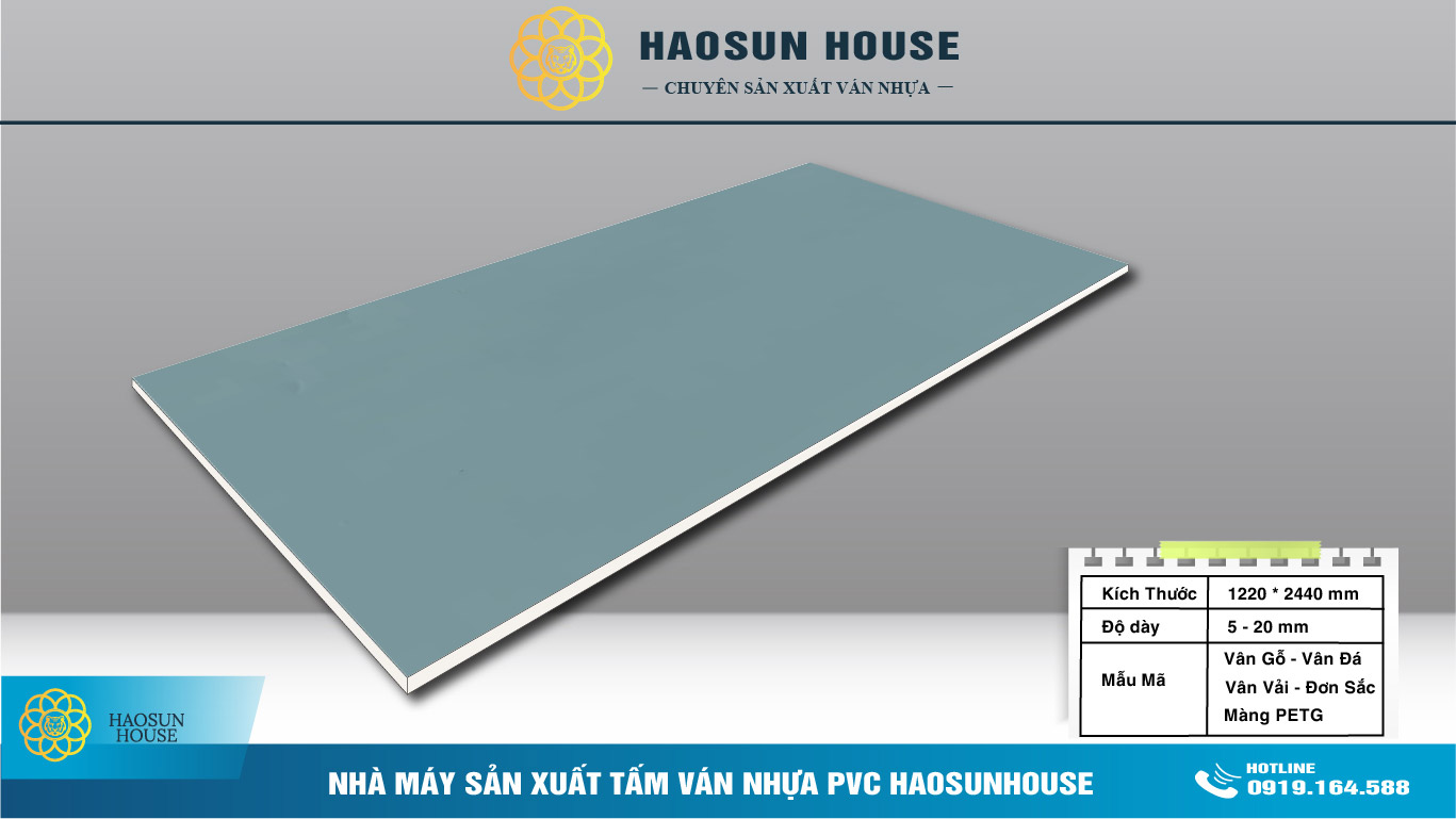 Tấm Ván Nhựa PVC 5mm và 10 mm đơn sắc haosunhouse