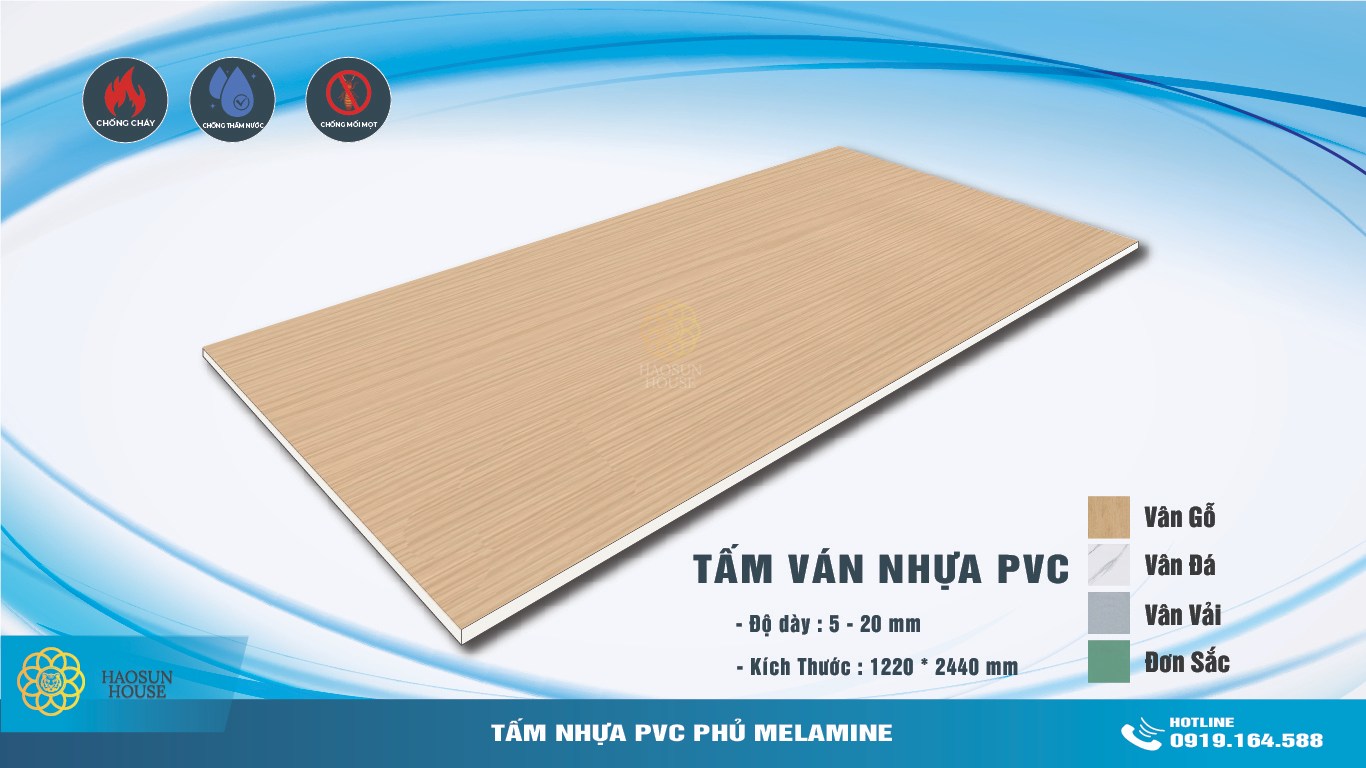 Tấm Ván nhựa PVC phủ melamine Giả gỗ