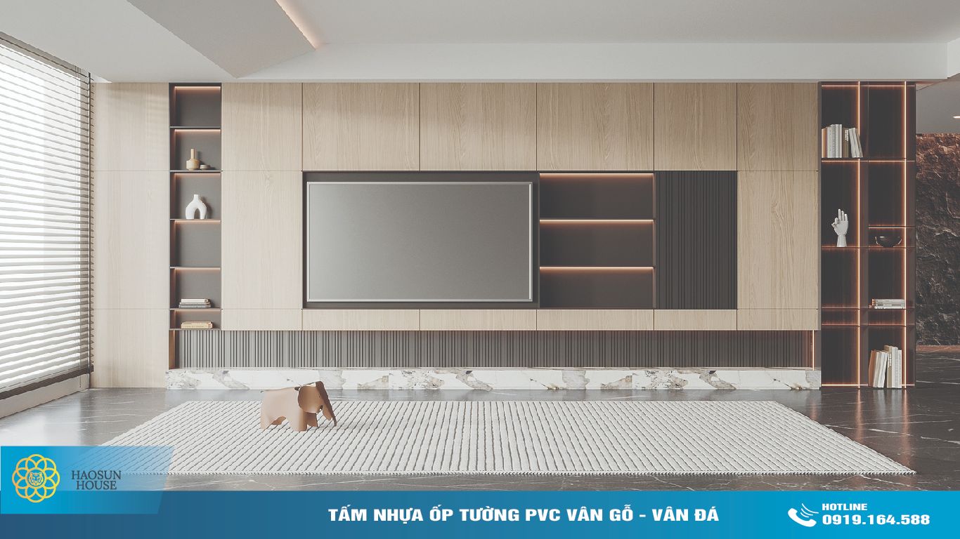 Ứng dụng tấm ốp tường PVC giả gỗ