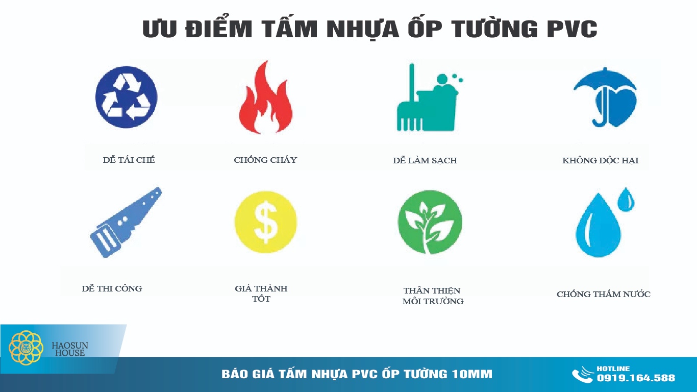 Ưu điểm Tấm Nhựa ốp tường PVC