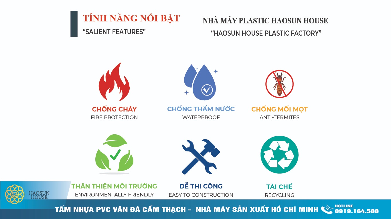 Ưu điểm Tấm Nhựa pvc vân đá cẩm thạch