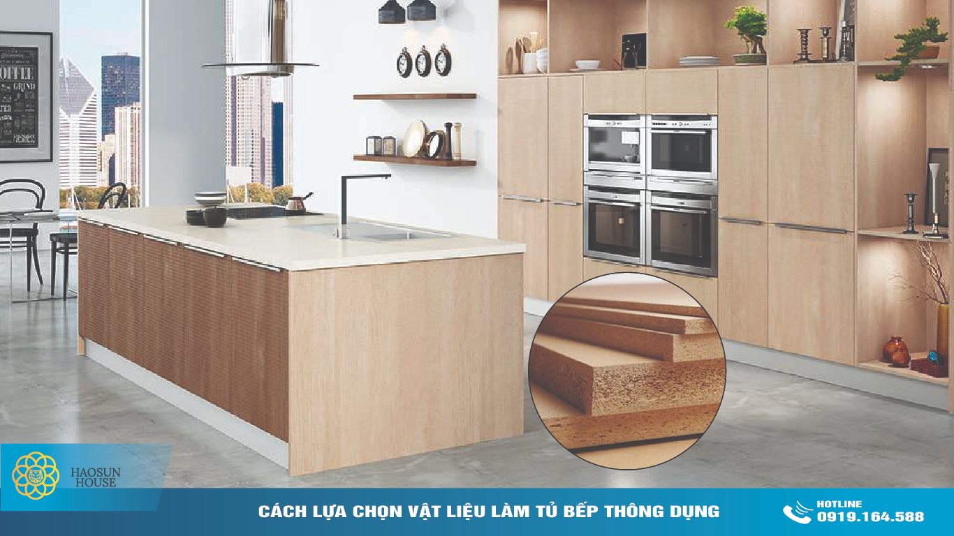 Vật liệu làm tủ bếp ván HDF