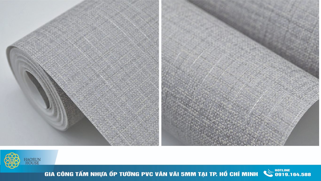 Gia công phủ film tấm nhựa pvc vân vải
