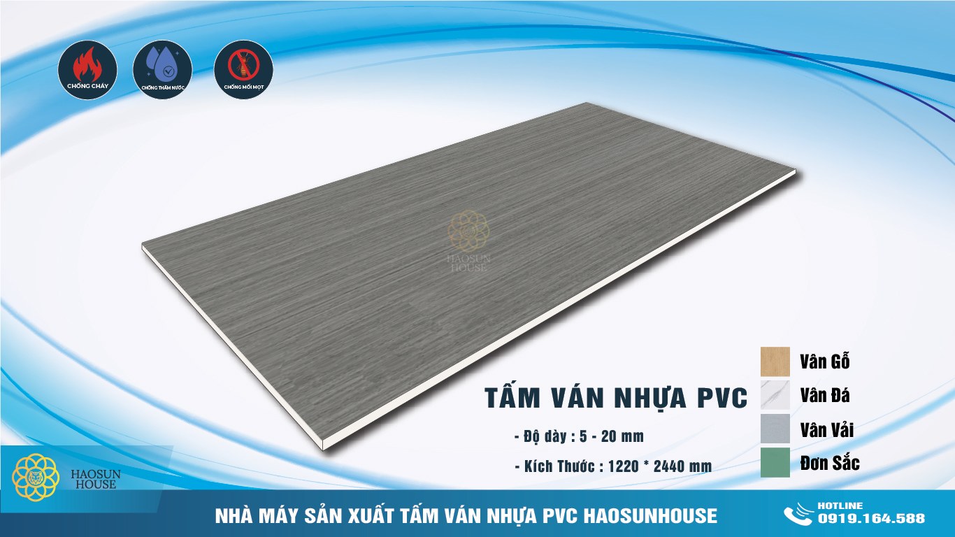Gỗ Nhựa PVC phủ Melamine Vân Gỗ