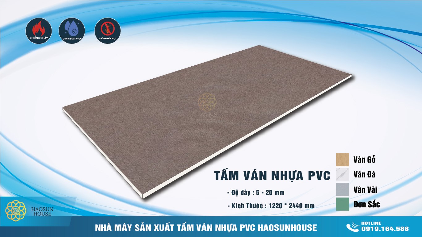 Mẫu mã Tấm Nhựa ốp tường pvc vân vải haosunhouse