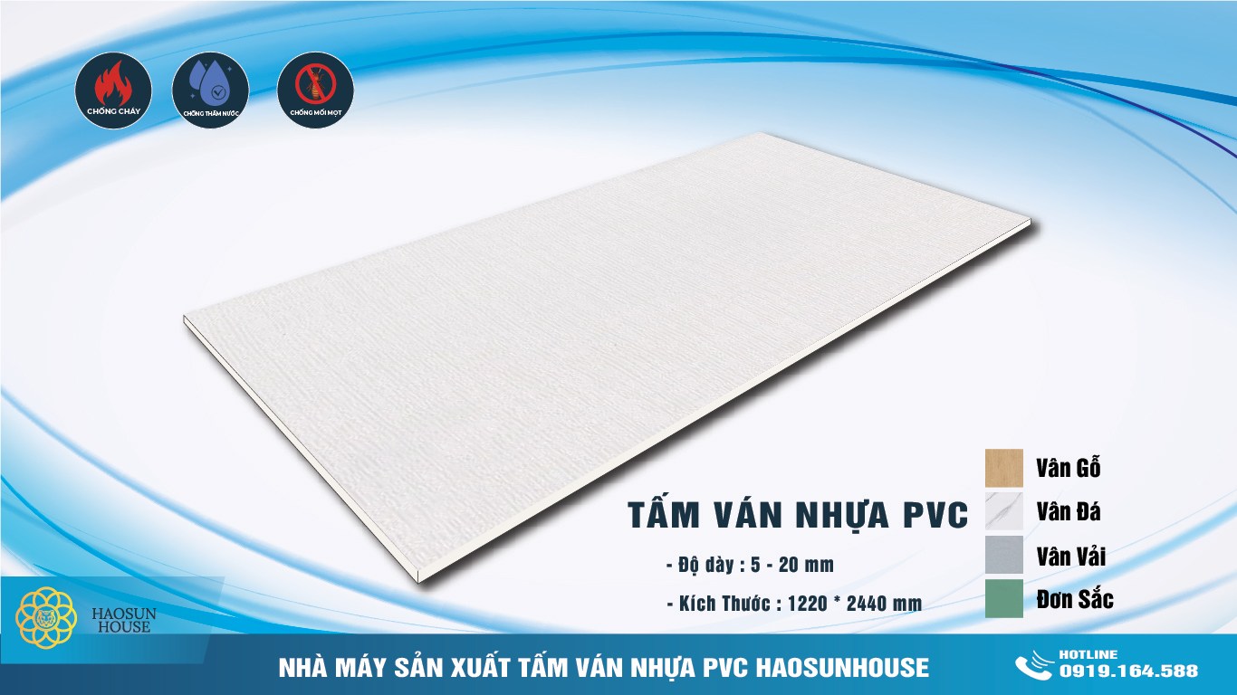 Mẫu mã Tấm Nhựa ốp tường pvc vân vải haosunhouse