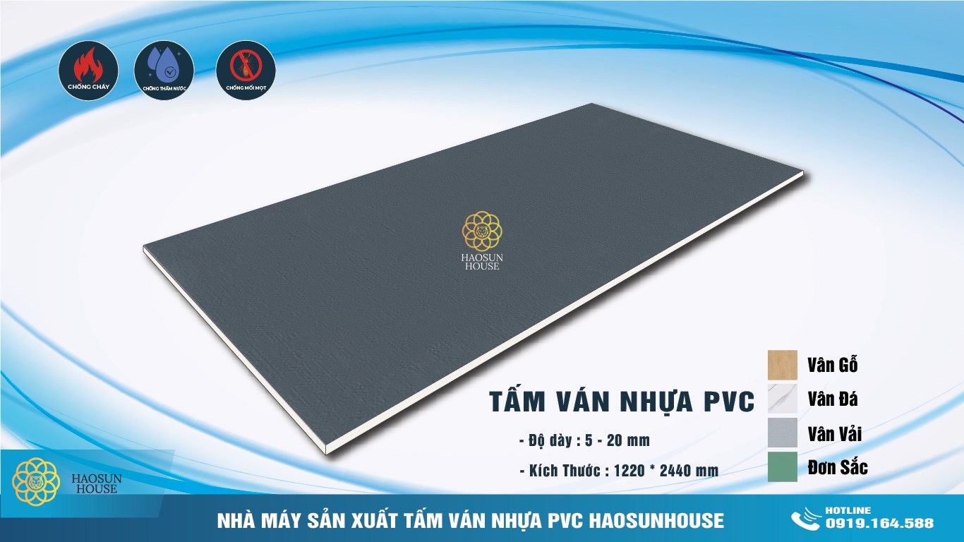 Mẫu mã Tấm Nhựa ốp tường pvc vân vải haosunhouse
