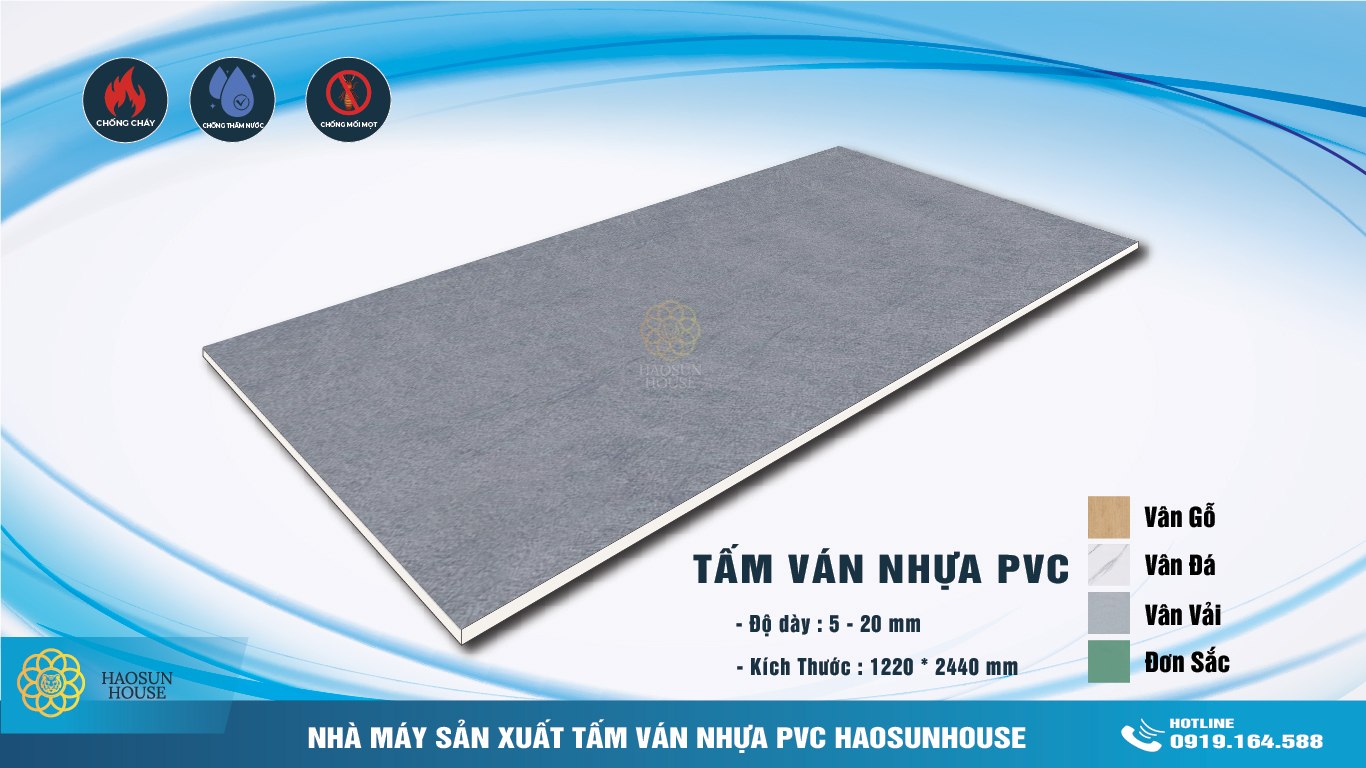 Mẫu mã Tấm Nhựa ốp tường pvc vân vải haosunhouse