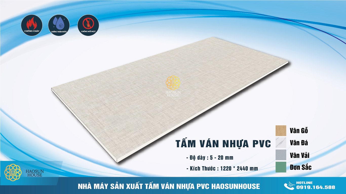 Tấm Nhựa PVC giả vải haosunhouse