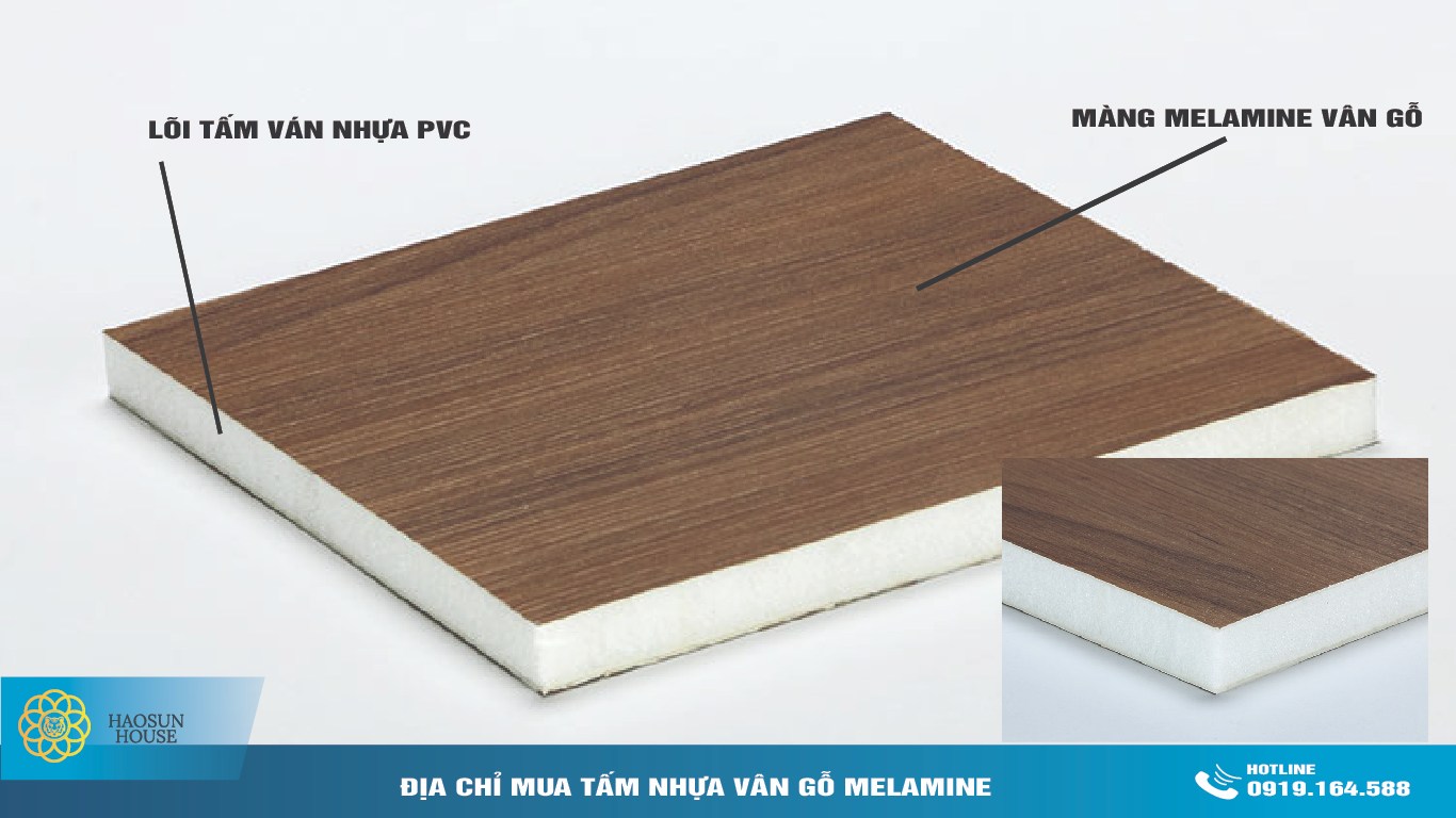 Tấm Nhựa Vân gỗ Melamine Haosunhouse