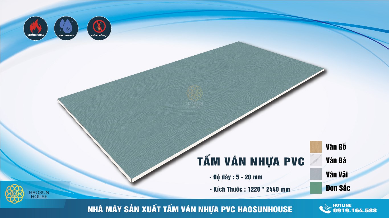 Tấm PVC phủ Melamine đơn sắc